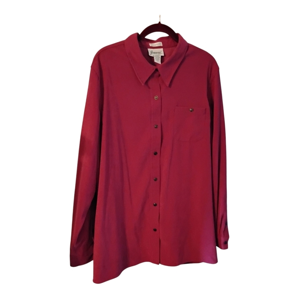 Joanna Blouse, Berry Pink, Polyester, Women's Size XL, Pre-owned